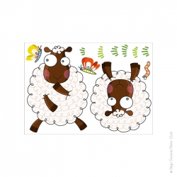 Planche de sticker mouton à placer sur vos murs. Un déco simple sur le thème de la campagne.