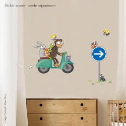 Le stickers singe scooter est vendu séparément.