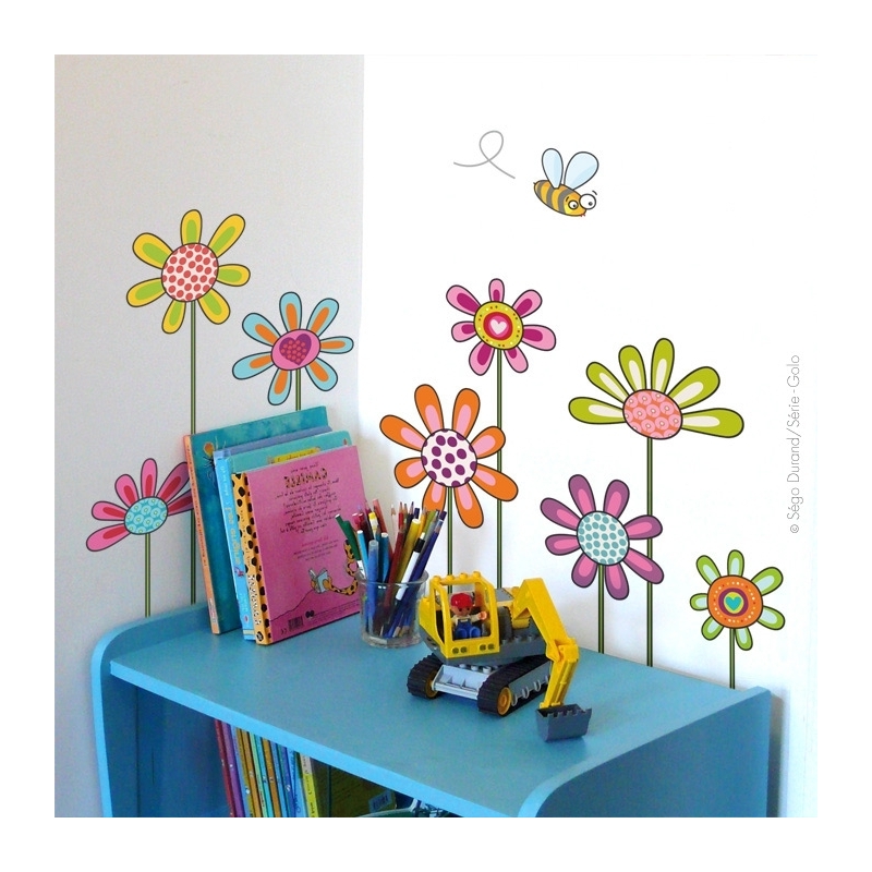 Sticker fleurs Champêtre, décoration chambre enfant et bébé