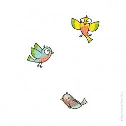 3 oiseaux, stickers pour compléter une décoration de chambre.